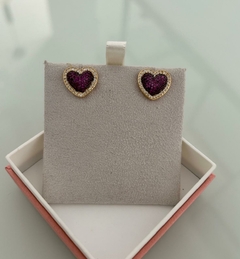 Brinco Coração Cravejado (Cód. 10016)