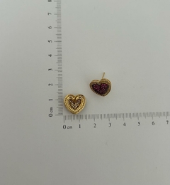 Brinco Coração Cravejado (Cód. 10016) na internet