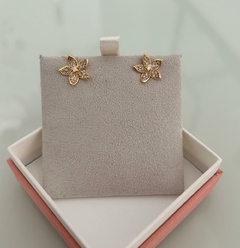 Brinco Flor 5 Pétalas Cravejada (Cód. 10020)