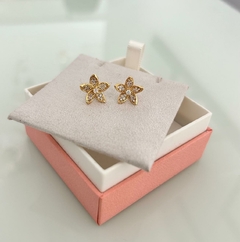 Brinco Flor 5 Pétalas Cravejada (Cód. 10020) - comprar online