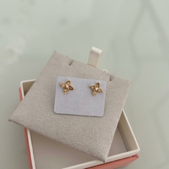 Brinco Flor 4 Pétalas Cravejada (Cód. 10022)