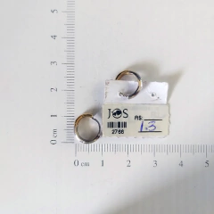 Brinco Argolinha 2 Cores (Cód. 2766) - Safir - @joiassafir - Joias de Ouro 18k Certificadas - Entregamos para todo o Brasil  - (91) 98737-5105