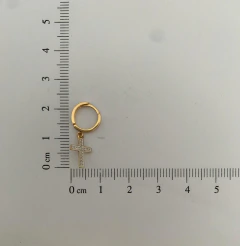 Brinco Argola Cruz Ouro Branco (Cód. 4402) - comprar online