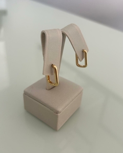 Brinco Argola Retangular M (Cód. 9978) - Safir - @joiassafir - Joias de Ouro 18k Certificadas - Entregamos para todo o Brasil  - (91) 98737-5105