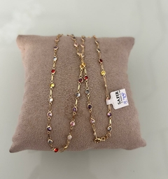 Cordão Pedras Coloridas Zirc. 45cm 3.78 (Cód. 10019)