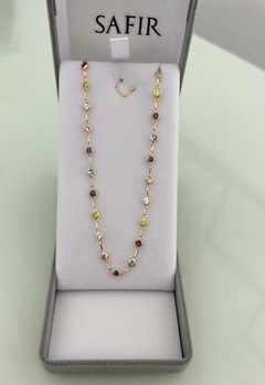 Cordão Pedras Coloridas Zirc. 45cm 3.78 (Cód. 10019) na internet