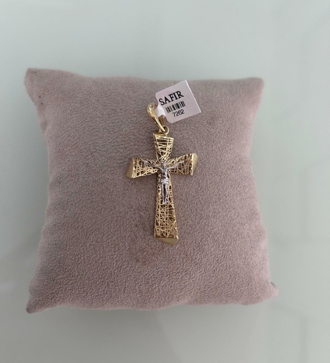 Pingente Crucifixo G Trabalhado Vazado (Cód. 7262)