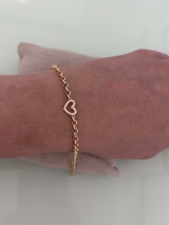 Pulseira Elo Ping. Coração 19cm 2.1 (Cód. 7019) - comprar online