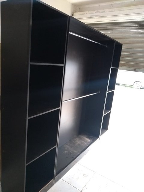 Conjunto prateleira com arara MDF Preto fosco.cód CPCA
