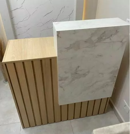 Balcão caixa ripado MDF carvalho cód.2674