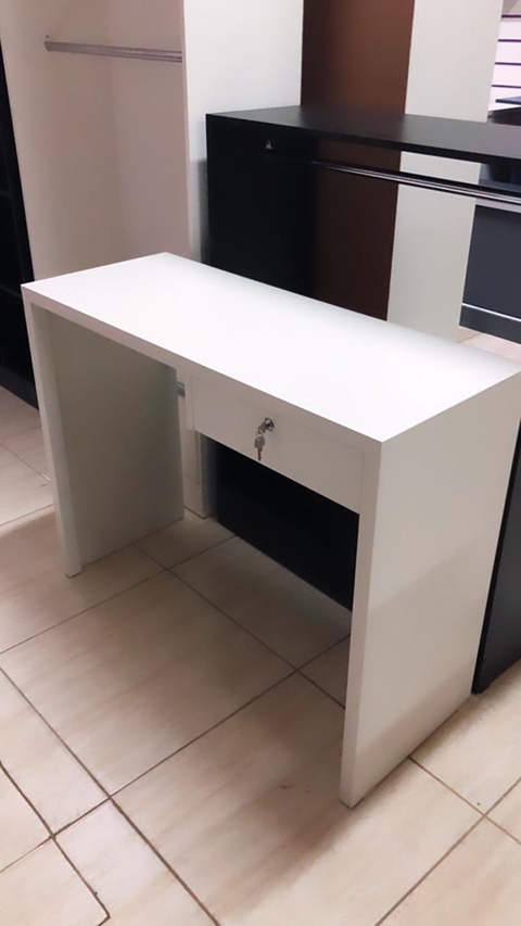 Mesa home office com gaveta MDF branco cód.basic2 - comprar online