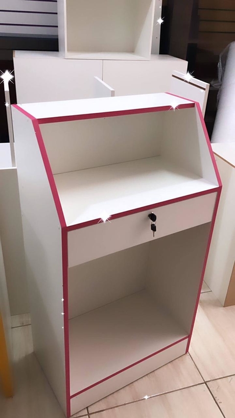 Balcão caixa recuo 60cm MDF branco cód. 6005