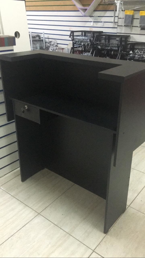 Balcao caixa MDF preto recuo cód.vergj