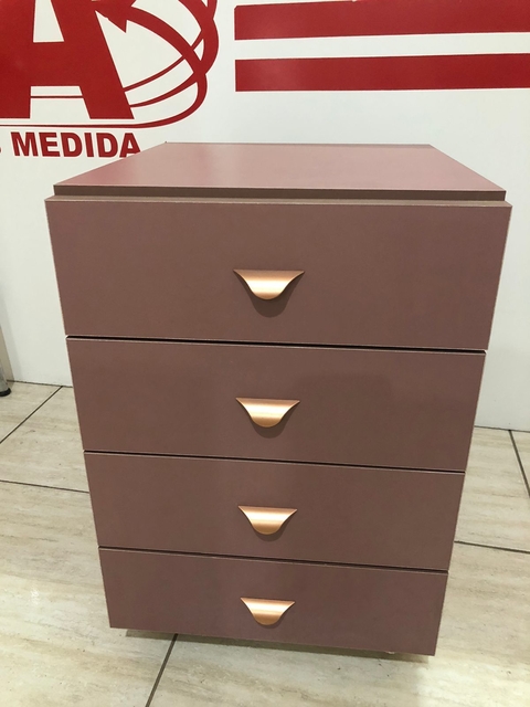 Gaveteiro carrinho auxiliar MDF rosa glamour cód.glam