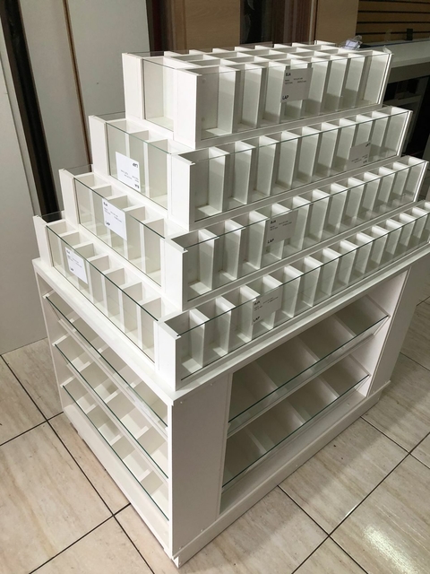 balcão caneteiro MDF branco central cód.cane4