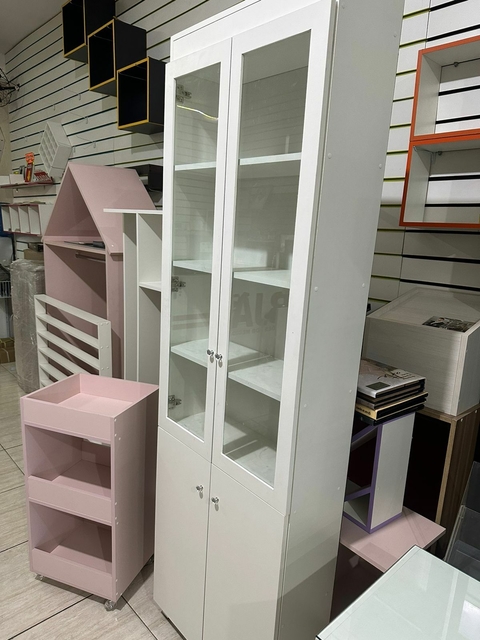 Armario cristaleira vitrine MDF branco cód.cra