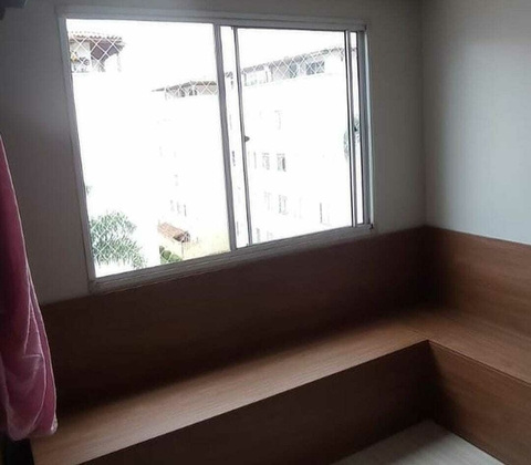 Canto alemão bau banco em L MDF amadeirado cód.tici