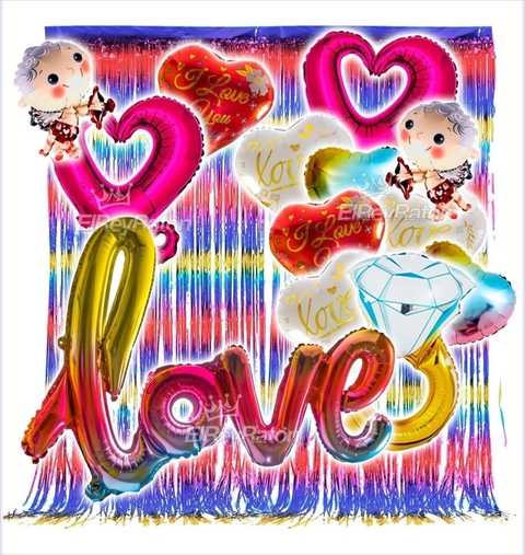 Kit Decoración San Valentin Amor Amistad Globos Love E24