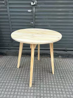 #114 Mesa Redonda Nordica 80cm + 2 Banquetas - Pinoshow