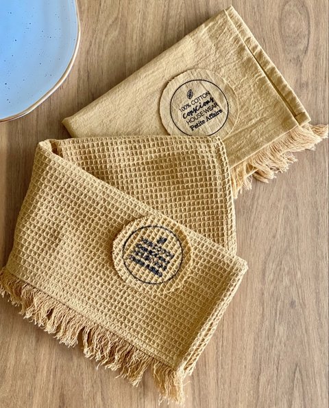 DUO PAÑO COCINA COTTON MOSTAZA