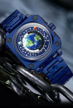 ChronoCosmos: Reloj astronómico en acero