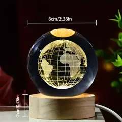 Lámpara Tierra - esfera de cristal (copia) - Gaia astronomía