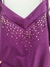 Enteriza reforzada con breteles anchos regulables en Violeta con detalles de brillos - comprar online