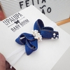 Laço jeans com pérolas (7cm)