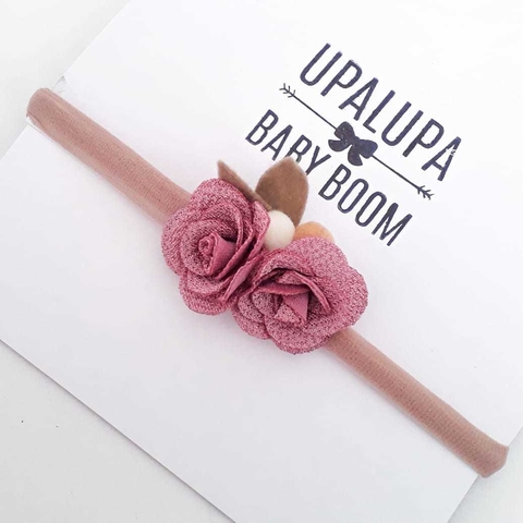 Faixa de bebê com flor malva (5.5cm) - comprar online
