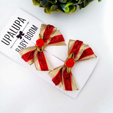 Par de laço de natal mabel (6cm)