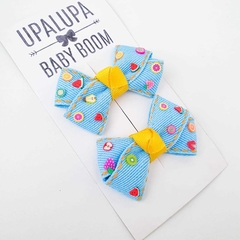 Lacinho jeans com frutinhas (6.5cm) - comprar online