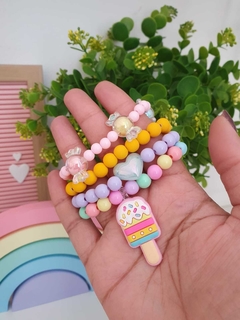 pulseira colorida com sorvetinho