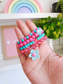 pulseira pink com azul