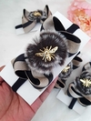 Laço nude e preto inspired (9cm) - comprar online
