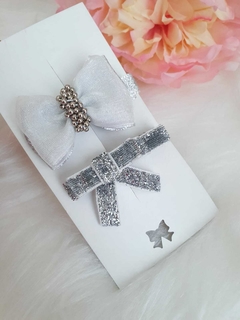 Hair clip prata gliter - comprar online