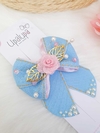 Laço lia jeans com pérolas (9cm)