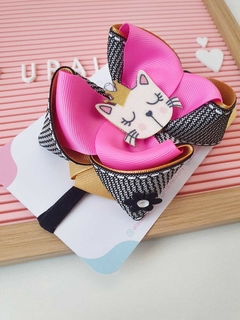laço de gata preto com rosa