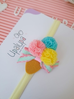 Faixa sorvete pompom (6cm) - Laços Upalupa