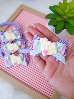 Faixa chocolatinho branco (7cm) - Laços Upalupa