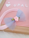 Faixa de tule azul e rosa romântica (7cm)