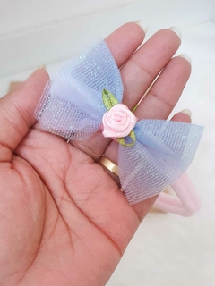 Faixa de tule azul e rosa romântica (7cm) - comprar online