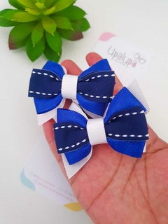 Par de laço escolar tricolor - comprar online