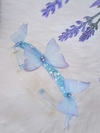 Tiara cristal com borboletas azuis