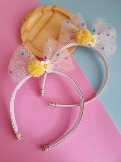 Tiara de tule com corações - comprar online
