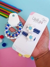 Kit flora azul e branco