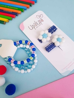 Kit flora azul e branco na internet