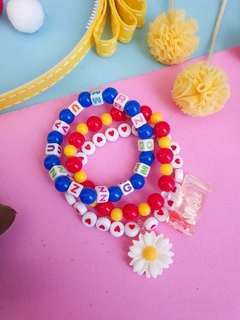 Kit escolar amarelo vermelho e azul - loja online