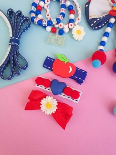 Kit escolar Vermelho e azul - Laços Upalupa