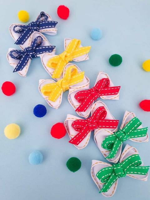 Par de laço escolar colorê - 7cm - comprar online