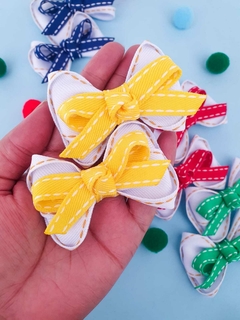 Par de laço escolar colorê - 7cm - loja online